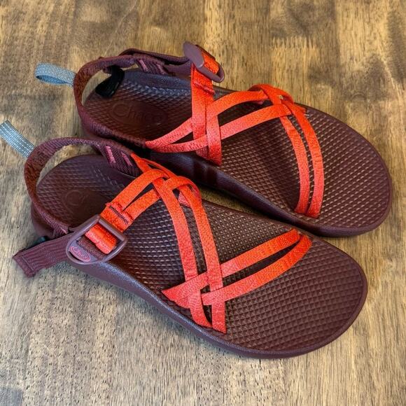 Chaco Kids ZX/Cloud 2 Classic Performance Hiking Beach Water Sandal Red Size 6 - Picture 3 of 12